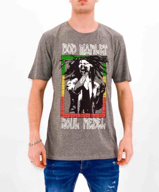 ONLY and SONS - Tee SHIRT BOB MARLEY gris