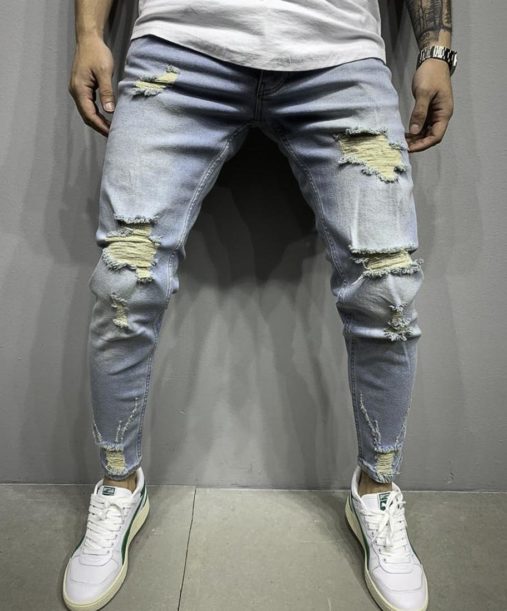 JEAN SLIM BLEU DESTROY HOMME