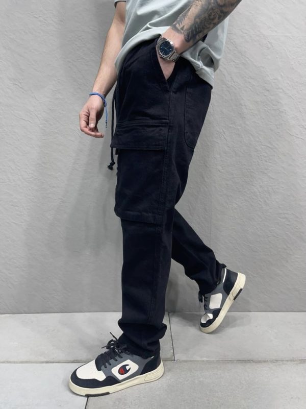 Pantalon cargo | Jean cargo noir | Mode urbaine 7036.