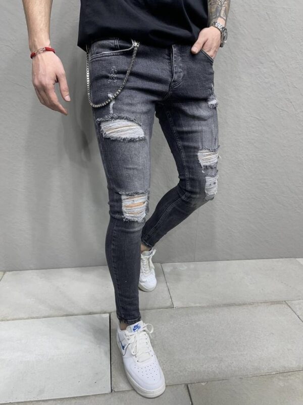 Jean skinny destroy noir - Mode urbaine 5B:B6361