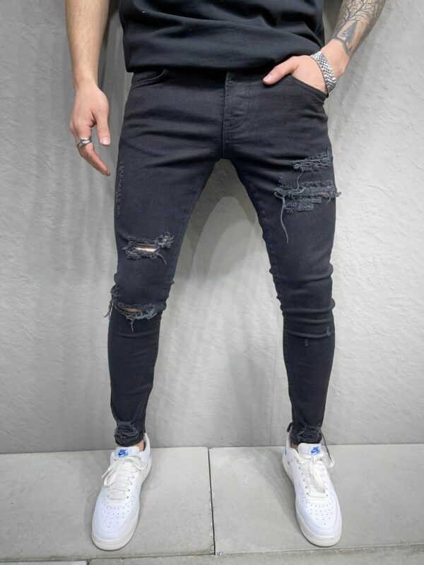 jean skinny noir homme - Mode urbaine 6C:B7021.