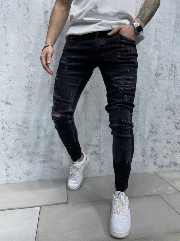 Jeans homme | Jeans noir | Mode urbaine b6379-1